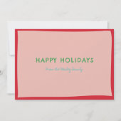 Einfacher Spaß Rosa und Rotes Foto Feiertagskarte (Vorderseite)