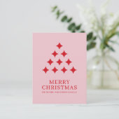 Einfacher Sternbaum rosa roter Frohe Weihnachten (Stehend Vorderseite)