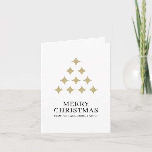 Einfacher Sternbaum weiß Frohe Weihnachten (Vorderseite)