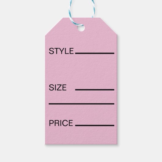 Einfacher Stil Preis Größe Geschenkanhänger (Vorderseite)