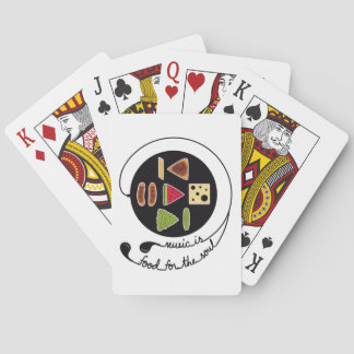 Einfacher stilisierter Musikplayer mit Food-Icons Spielkarten