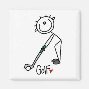 Einfacher Stockfigur-Golfer Magnet