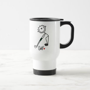 Einfacher Stockfigur-Golfer Reisebecher