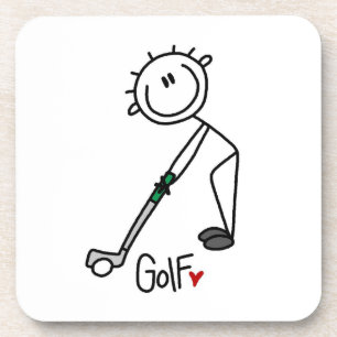 Einfacher Stockfigur-Golfer Untersetzer