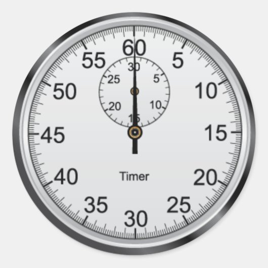 Einfacher Stopwatch Round Sticker (Vorderseite)