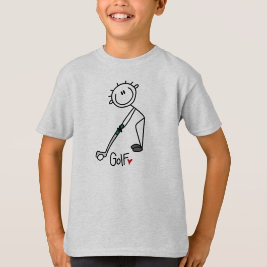Einfacher Strichmännchen-Golfspieler T-Shirt (Vorderseite)