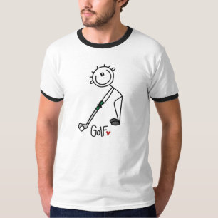 Einfacher Strichmännchen-Golfspieler T-Shirt