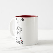 Einfacher StrichmännchenGymnast Zweifarbige Tasse (Vorderseite Links)