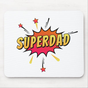 Einfacher Superdad Comic Retro Pop Art Mauspad