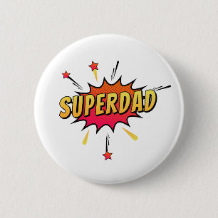 Einfacher Superdad Comic Retro Pop Art   Pin Butto Button