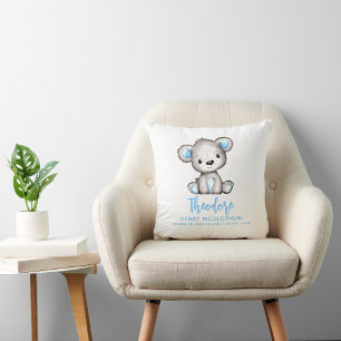 Einfacher süßer blauer Bär Baby Junge Kissen