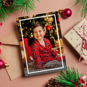 Einfacher süßer Rahmen Weihnachtsfoto Feiertagskarte