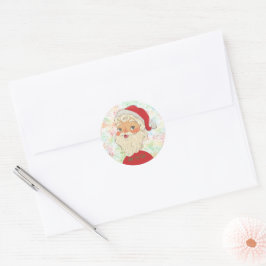 Einfacher süßer vintage Weihnachtsmann Runder Aufkleber