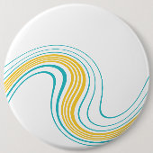 Einfacher Swirl - Türkis und Gelb Button (Vorderseite)