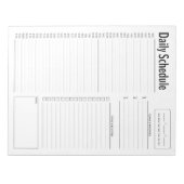 Einfacher Tagesplan Editor Notizblock (Vorderseite)