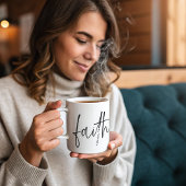 Einfacher Text der Black Faith Bible Verse Calligr Kaffeetasse