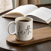 Einfacher Text der Black Faith Bible Verse Calligr Kaffeetasse