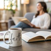 Einfacher Text der Black Faith Bible Verse Calligr Kaffeetasse