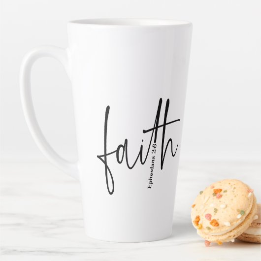 Einfacher Text der Black Faith Bible Verse Calligr Milchtasse (Beispiel)