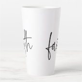 Einfacher Text der Black Faith Bible Verse Calligr Milchtasse (Vorderseite)