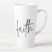 Einfacher Text der Black Faith Bible Verse Calligr Milchtasse (Rechts)