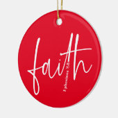 Einfacher Text der Red Faith Bible Verse Calligrap Keramik Ornament (Links)