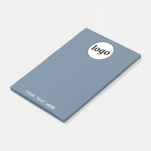 Einfacher Text für Logos Werbeaktion Dusty Blue Post-it Klebezettel (angewinkelt)