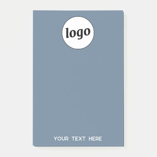 Einfacher Text für Logos Werbeaktion Dusty Blue Post-it Klebezettel (Vorderseite)
