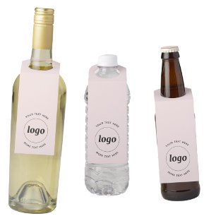 Einfacher Text für Logos Werbeaktion Rosa Rosa Flaschenanhänger