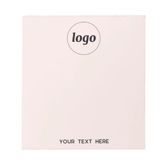 Einfacher Text für Logos Werbeaktion Rosa Rosa Notizblock (Vorderseite)