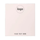 Einfacher Text für Logos Werbeaktion Rosa Rosa Notizblock (Vorderseite)