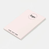 Einfacher Text für Logos Werbeaktion Rosa Rosa Post-it Klebezettel (angewinkelt)