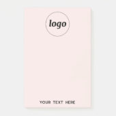 Einfacher Text für Logos Werbeaktion Rosa Rosa Post-it Klebezettel (Vorderseite)