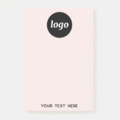 Einfacher Text für Logos Werbeaktion Rosa Rosa Post-it Klebezettel (Vorderseite)