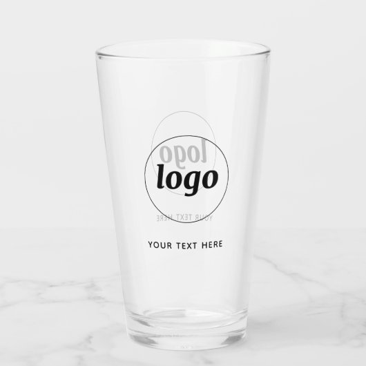 Einfacher Text für Logos Werbebierglas Glas (Rückseite)