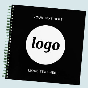 Einfacher Text für Logos Werbefilm Schwarz Notizblock