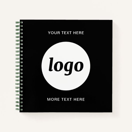 Einfacher Text für Logos Werbefilm Schwarz Notizblock (Vorderseite)