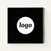 Einfacher Text für Logos Werbefilm Schwarz Notizblock (Rückseite)