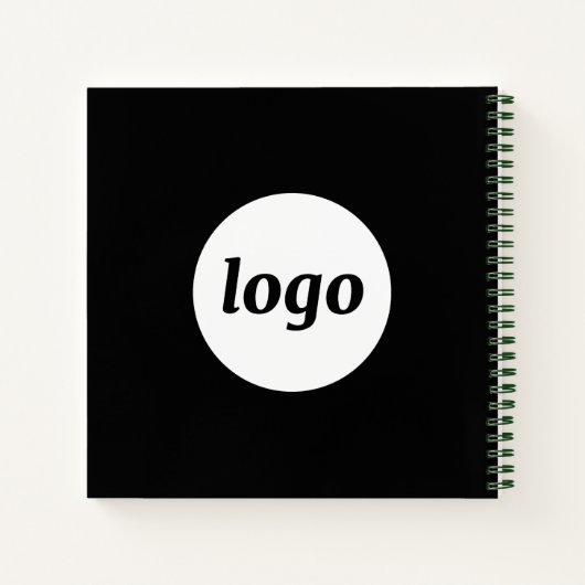 Einfacher Text für Logos Werbefilm Schwarz Notizblock (Rückseite)