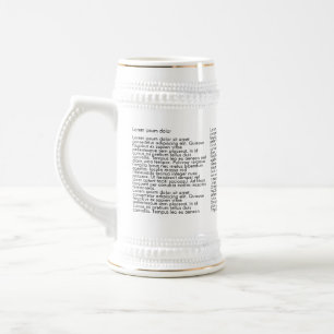 Einfacher Text in dreispaltigem Zeitungsartikel Bierglas