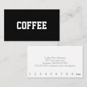 Einfacher Text-Kaffee-Superstar zentriert Treuekarte (Vorne/Hinten)