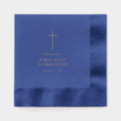 Einfacher Text Kreuz Erste Heilige Kommune Servietten Mit Folie (Vorderseite)