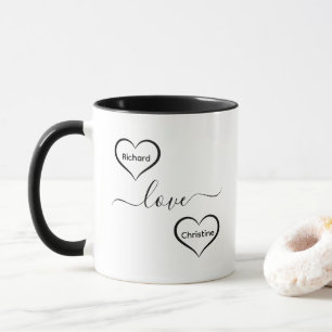 Einfacher Text "Liebe" Anpassen  Tasse
