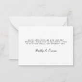 Einfacher Text mit Dankeschön-Karte und Sonnenblum Mitteilungskarte (Rückseite)