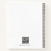 Einfacher Text mit Firmenlogo und QR-Code Notizblock (Rückseite)
