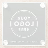 Einfacher Text mit schwarzem Logo Glasuntersetzer (Rückseite)