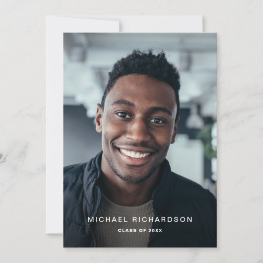 Einfacher Text | Partei für das vertikale Zwei-Fot Einladung (Vorderseite)