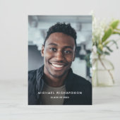 Einfacher Text | Partei für das vertikale Zwei-Fot Einladung (Stehend Vorderseite)