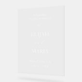 Einfacher Text transparent Hochzeitsempfang Acrylschild (Winkel)