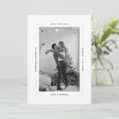 Einfacher Text und Foto Hochzeit speichern Sie das Save The Date (Stehend Vorderseite)